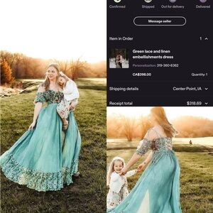 Elegant Green Lace Maxi Dress